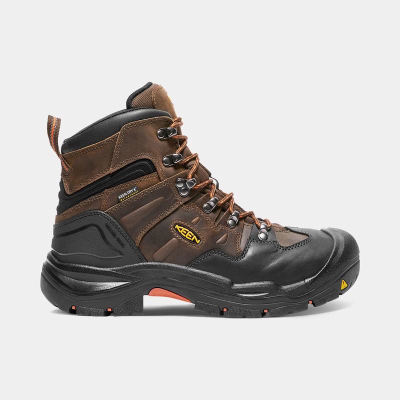 Keen Coburg 6" Waterproof Steel Toe Mens Work Boots Brown/Black Online NZ (6347-KPORH)